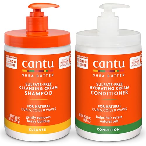 Cantu Shampoo & Conditioner Set - Nourishing Shea Butter, No Harsh Ingredients - 25 fl oz (2-Pack)