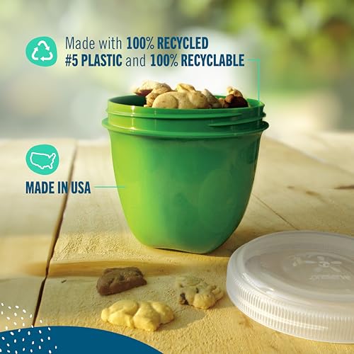 Preserve Food Storage Container Set - 100% Recycled Plastic, BPA-Free, 8oz, Apple Green - 4 Pack