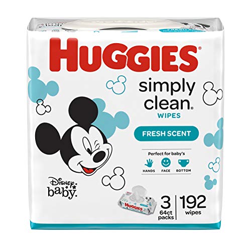 Huggies Simply Clean Baby Wipes - Versatile, Fresh Scent, Family-Friendly - 64 Count, Pack of 3