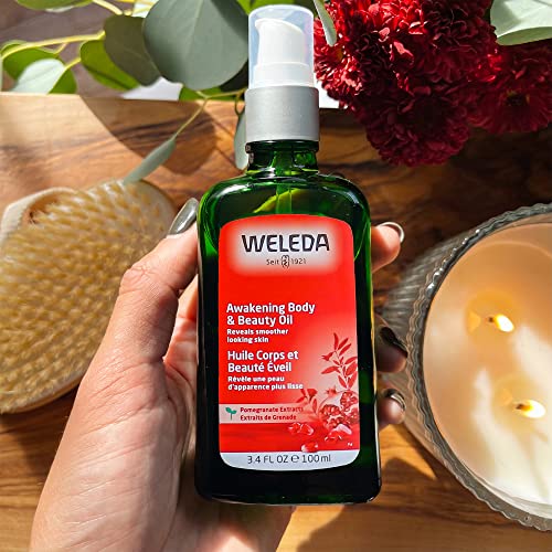 Weleda Awakening Pomegranate Body Oil - Moisturizes, Nourishes with Plant Oils - 3.4oz