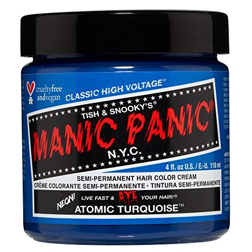 MANIC PANIC Atomic Turquoise Hair Dye - Bright Aqua Blue, Vegan & PPD Free - 4oz