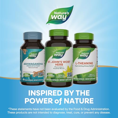 Nature's Way St. John’s Wort Herbal Supplement - Promotes Positive Outlook, Vegan - 180 Capsules