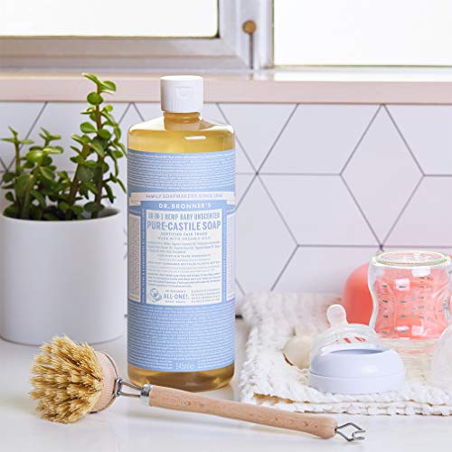 Dr. Bronner's Pure Castile Soap - 18-in-1 Uses, Organic Oils, Gentle for Sensitive Skin - 32oz