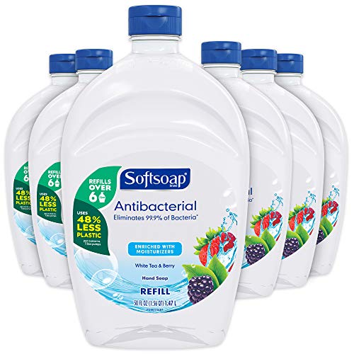 Softsoap Antibacterial Liquid Hand Soap - 99.9% Bacteria Elimination, Moisturizing - 50oz, Pack of 6