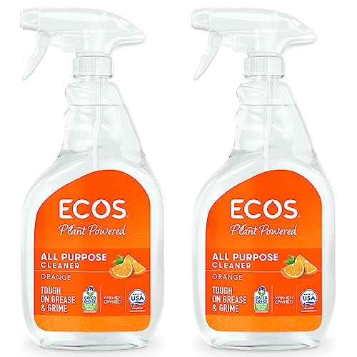 ECOS Multi-Surface Cleaner Spray - Plant-Powered, Safer Choice Certified - Orange, 22 Fl Oz, 2-Pack