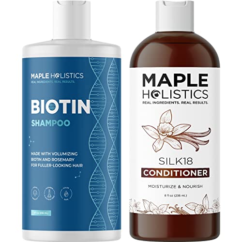 Biotin Shampoo & Conditioner Set - Volumizing for Thinning Hair, Color Safe, 12oz Each