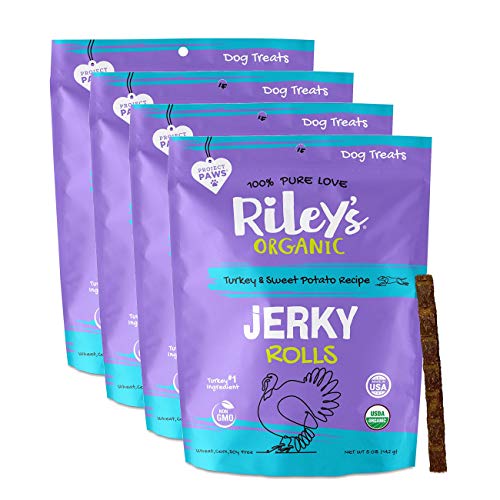 Riley's Organics Dog Treats - USDA Organic, Non-GMO Turkey & Sweet Potato, 5oz 4 Pack