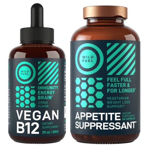 WILD FUEL Vitamins & Supplements Bundle - Appetite Control & Vegan B12 Support - 60 Veggie Caps, 2oz