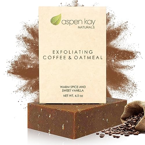 Aspen Kay Naturals Coffee & Oatmeal Soap - Exfoliating, Natural Ingredients - 4.5oz Bar