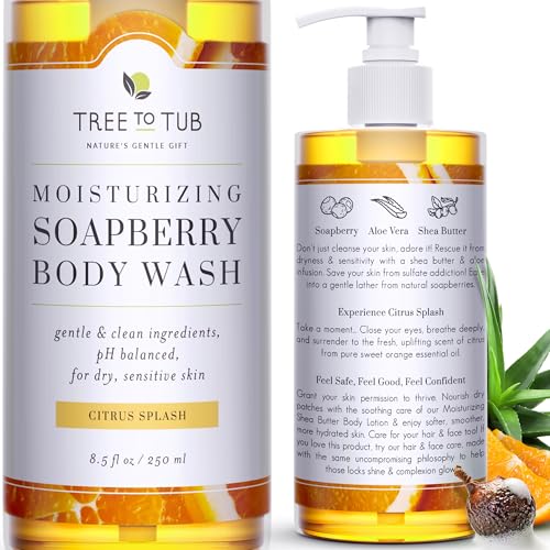 Tree to Tub Citrus Body Wash - Hydrating for Dry & Sensitive Skin, pH Balanced - 16oz