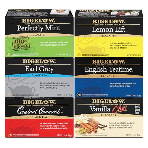 Bigelow Tea Black Tea Variety Pack - 120 Caffeinated Bags, Kosher Certified Flavors