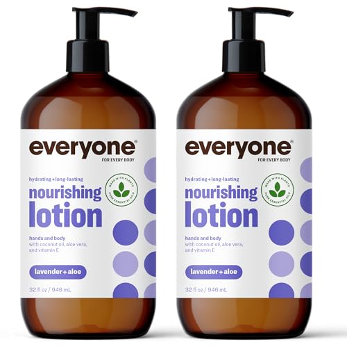 Everyone Nourishing Body Lotion - Calming Lavender & Aloe, EWG Verified - 32oz (Pack of 2)