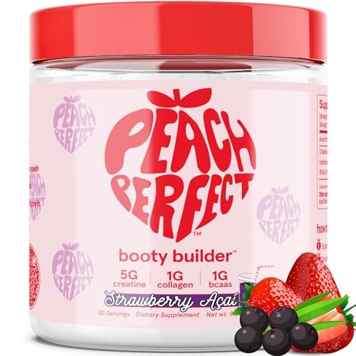 Peach Perfect Creatine Monohydrate - Energy & Muscle Support, Collagen & BCAAs - 30 Servings