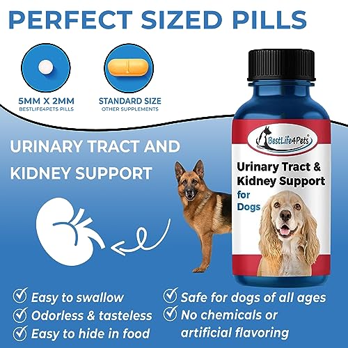 BestLife4Pets Dog UTI Kidney Support - Natural Bladder & Kidney Relief, Easy-to-Use Pills - 60ct