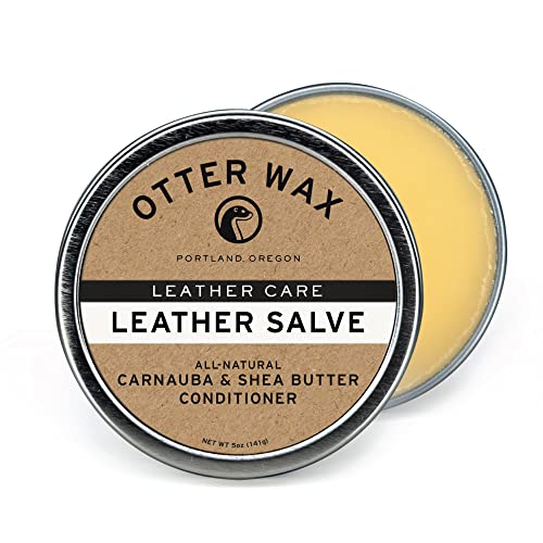 Otter Wax Leather Salve - Nourishes & Protects All Leather Types, Non-Toxic Formula - 5oz