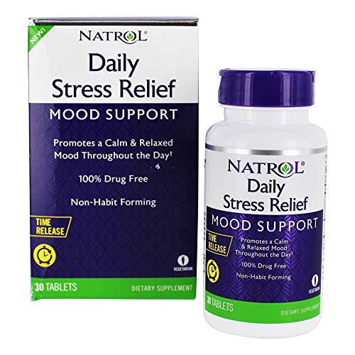 Natrol Daily Stress Relief - Supports Mood Balance, 5-HTP, B6 & B12 - 30 Tablets, 30 Day Supply