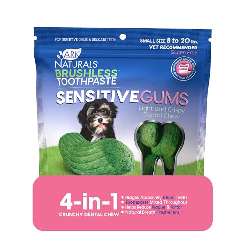 ARK NATURALS Dog Dental Chews - Plaque & Tartar Control for Sensitive Gums, Mint Flavor - 12oz