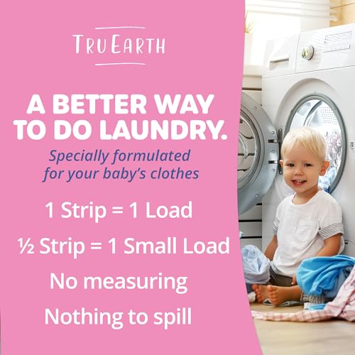 Tru Earth Baby Laundry Detergent Sheets - Hypoallergenic, Fragrance-Free, 32 Count