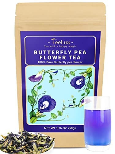 TeeLux Butterfly Pea Flower Tea - Color-Changing, Non-GMO, Nutrient-Rich - 1.76oz