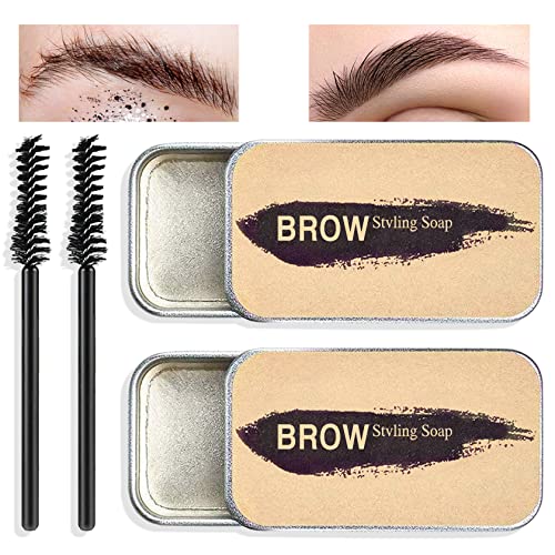 Brow Bar Eyebrow Soap Kit - Natural Volume & Definition, Long-Lasting Waterproof Formula - 2PCS