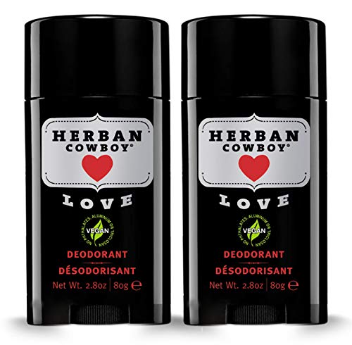 Herban Cowboy Deodorant - Unisex, Natural Ingredients for All-Day Protection - 2.5oz, Pack of 2