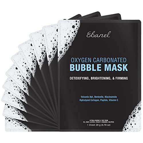 Ebanel Face Mask - Deep Cleansing with Bentonite Clay, Collagen & Vitamin C - 10 Pack