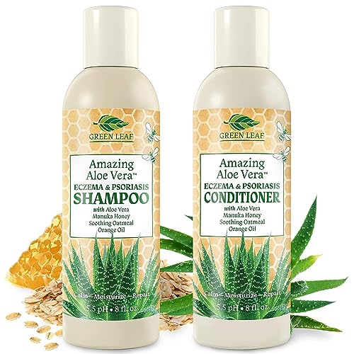 Gentle Shampoo & Conditioner Set - Aloe Vera & Manuka Honey for Itchy Scalp Relief - 16oz