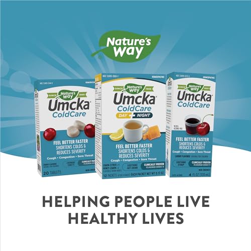 Nature's Way Umcka ColdCare Day+Night - Shortens Colds, Non-Drowsy, 12 Packets Hot Drink Mixes