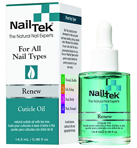 Nail Tek Renew Cuticle Oil - Nourishing Tea Tree Formula for Healthy Nails - 0.48 oz