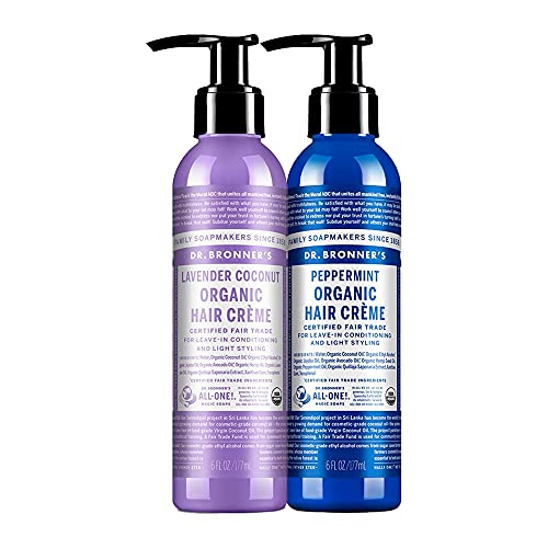 Dr. Bronner's Organic Hair Crème - Nourishing Leave-In Conditioner, Non-GMO, 6 oz Variety Pack