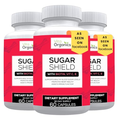 Sugar Shield Dietary Supplement - Supports Blood Sugar, Metabolism & Energy - 180 Veggie Caps