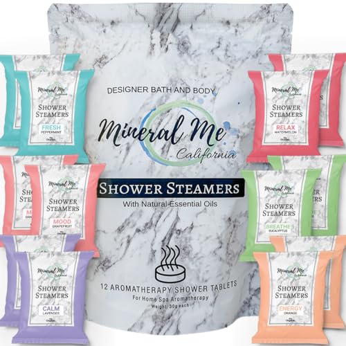 Aromatherapy Shower Steamer Gift Set - Natural Essential Oils for Relaxation - 12 Tablets