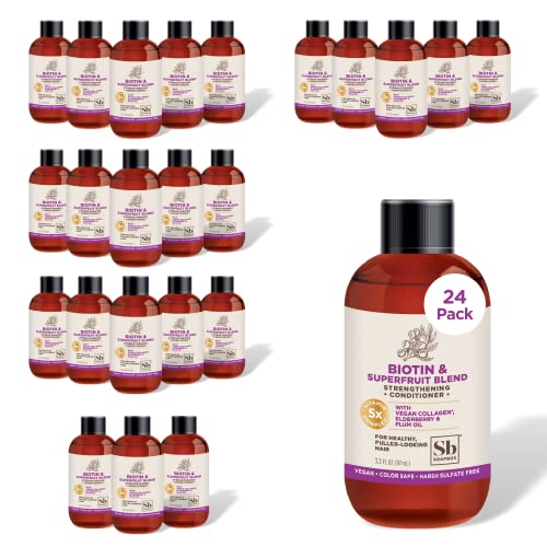 Soapbox Biotin Conditioner - Promotes Volume & Growth, Vegan Collagen - 24-Pack, 3.3 oz Each