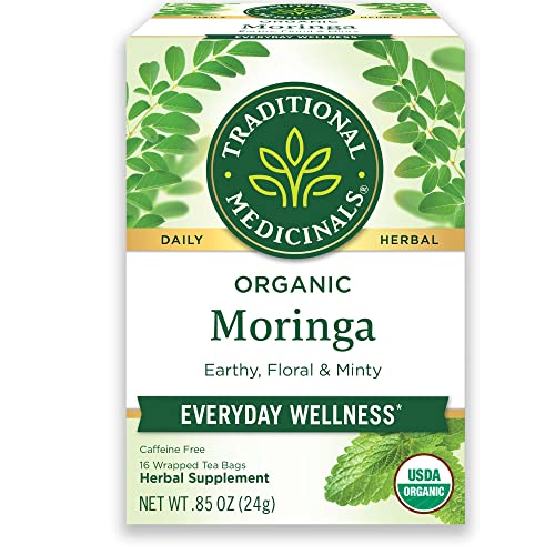 Traditional Medicinals Organic Moringa Tea - Everyday Wellness with Spearmint & Sage - 16 Bags