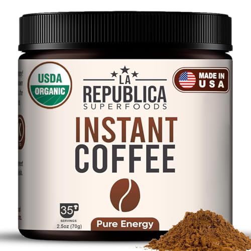 La Republica Organic Instant Coffee - Rich Medium Roast, Fair Trade, Non-GMO - 35 Servings