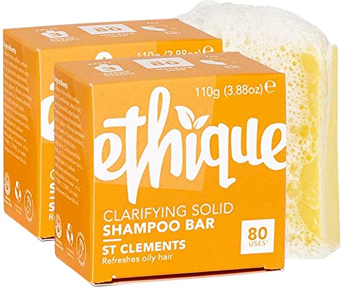 Ethique St Clements Shampoo Bar - Removes Oil, Vegan, Cruelty-Free - 3.88 oz (Pack of 2)