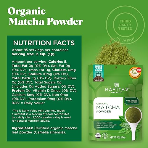 Navitas Organics Matcha Powder - Culinary Grade, Antioxidant-Rich, Organic - 3 oz, 85 Servings