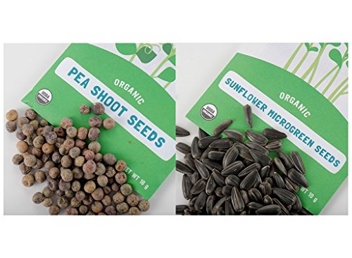 Back to the Roots Microgreens Kit - Organic Pea & Sunflower Seeds, Nutrient-Rich Harvest - 0.56oz