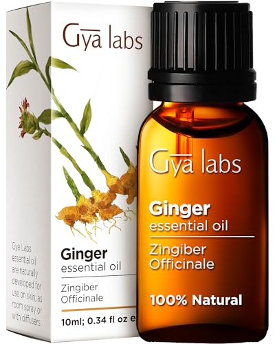 Gya Labs Ginger Essential Oil - Nourishing for Skin & Hair, Warming Aroma for Wellness - 0.34 Fl Oz