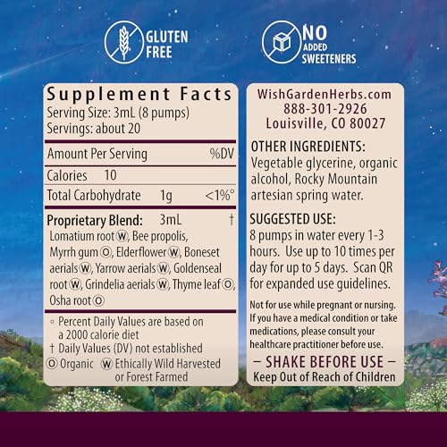 WishGarden Herbs Serious V-Fighter - Rapid Immune & Respiratory Support, Organic Ingredients - 4oz