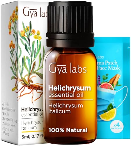 Gya Labs Helichrysum Essential Oil - Soothes Skin, Ideal for Massages & DIY Crafts - 0.17 Fl Oz