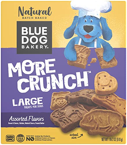 Blue Dog Bakery Dog Treats - Low Fat, Crunchy, Natural Ingredients, Non-GMO - 18oz Assorted Flavors