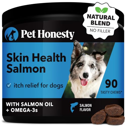 Pet Honesty Salmon Oil Supplement - Supports Healthy Skin & Coat, Reduces Shedding - 90 Chews