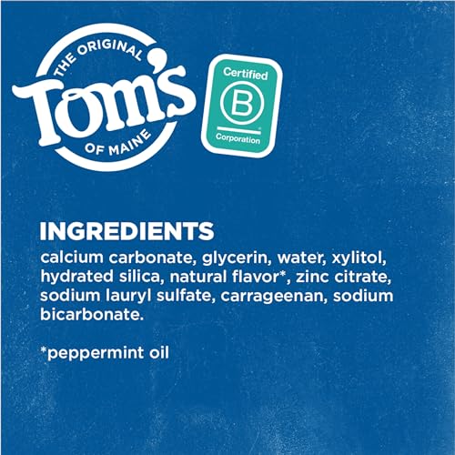 Tom's of Maine Toothpaste - Fluoride-Free Antiplaque & Whitening, Peppermint - 5.5oz (2 Pack)