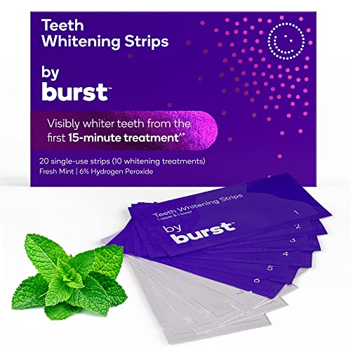 BURST Teeth Whitening Strips - Gentle on Sensitive Teeth, Vegan, Mint & Coconut - 10 Treatments