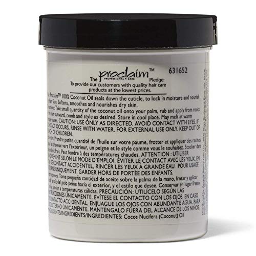 Proclaim 100% Coconut Oil - Nourishing Moisture Sealer for Soft, Shiny Hair & Skin - 8oz