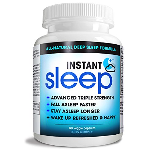 Instant Sleep Complete - Maximum Strength Natural Sleep Aid with L-Theanine, Melatonin - 60 Capsules