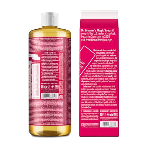 Dr. Bronner's Pure-Castile Liquid Soap - Organic, Vegan, Non-GMO, Refill Carton, 32oz