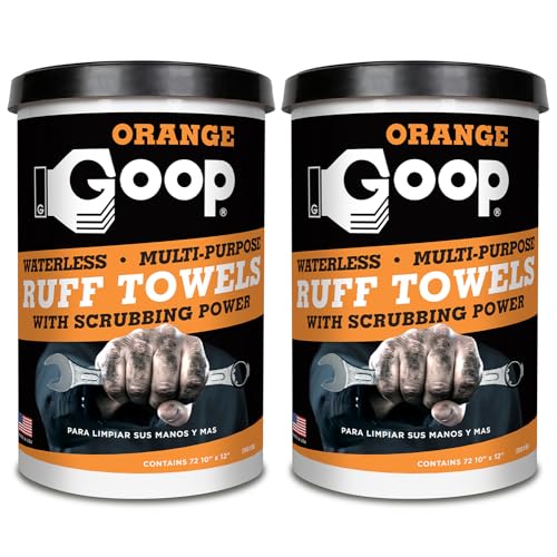 Orange Goop All Purpose Cleaner Towels - Heavy-Duty Citrus Scent, 72 Towels (Pack of 2)