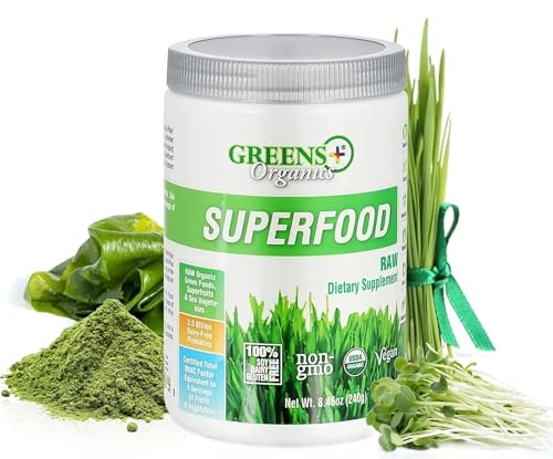 Greens+ Organic RAW Superfood Powder - Immune Support, Energy Boost, Vegan, 8.46oz